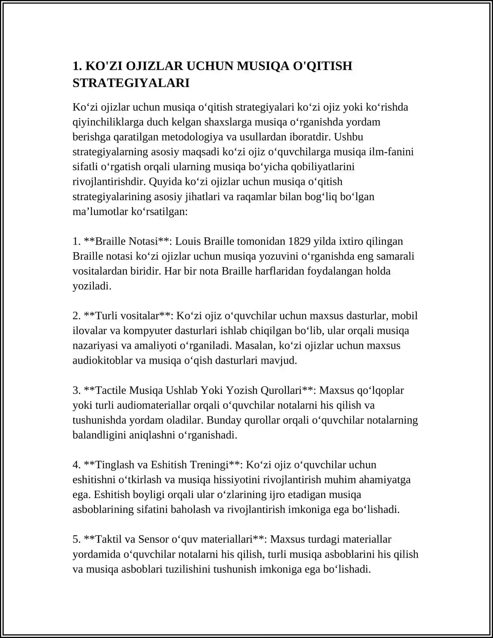 KO'ZI OJIZLAR MUSIQA O'QITISH METODIKASI 3