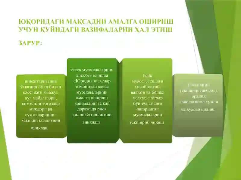 ПУЛ МАБЛАҒЛАРИ АУДИТИ” МАВЗУСИ БЎЙИЧА ТАҚДИМОТ 3