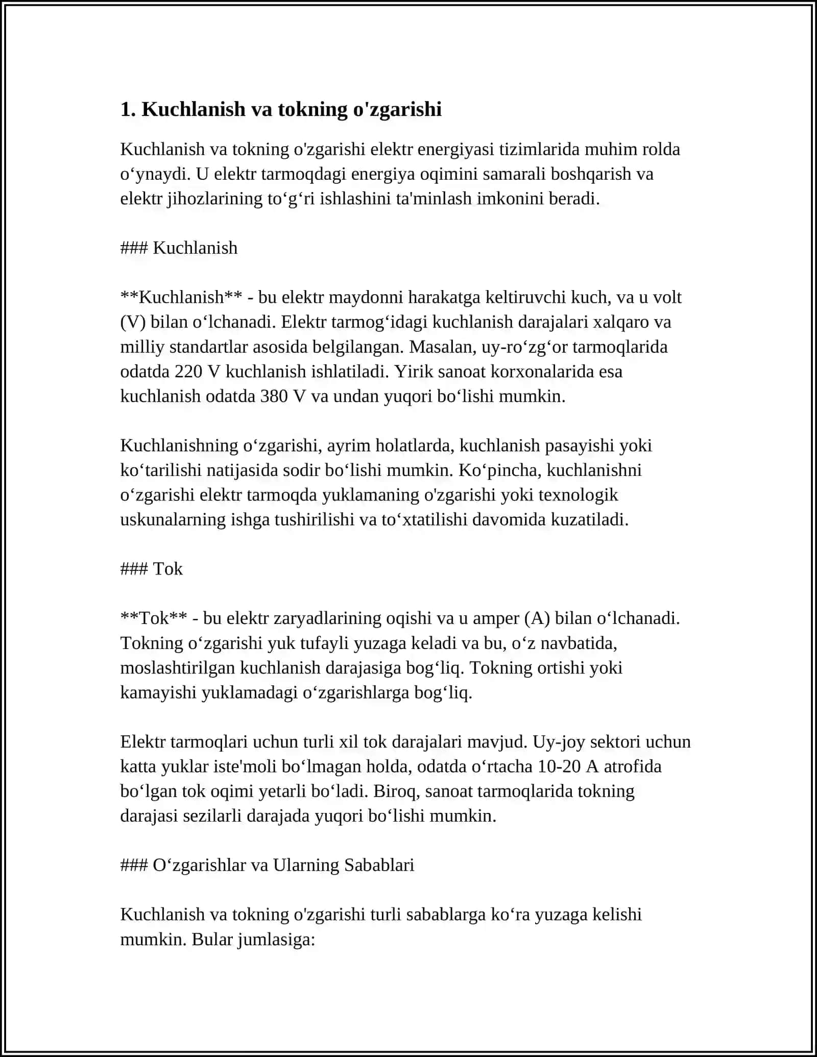 KUCHLANISHLAR SIKLLARINING TURLARI 3
