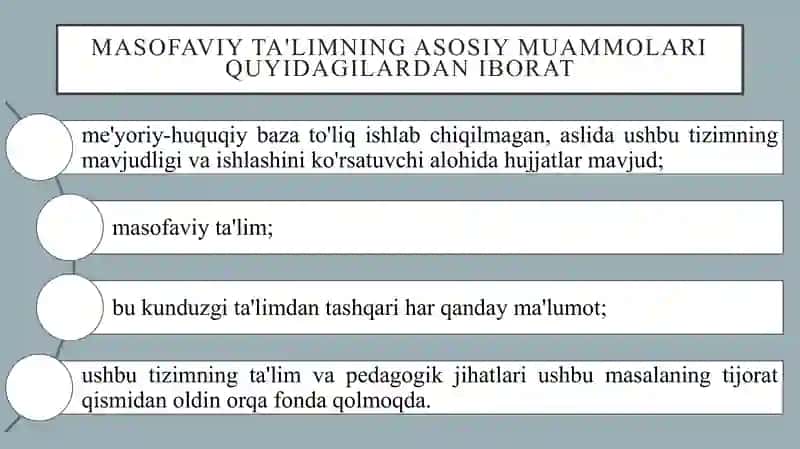 MASOFADAN O’QITISHNI TASHKIL ETISH. 3