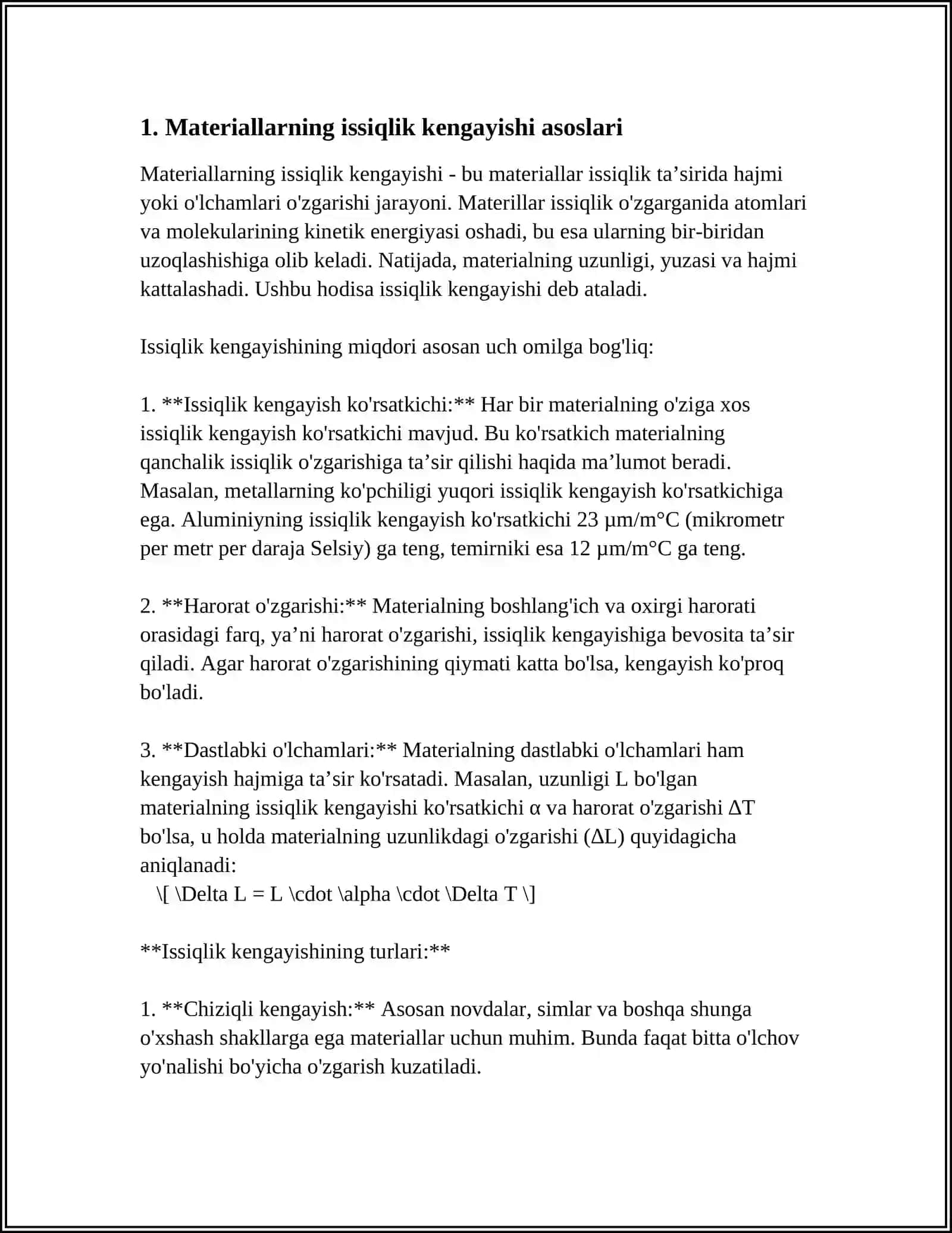 MATERIALLARNING ISSIQLIK KENGAYISHI 3
