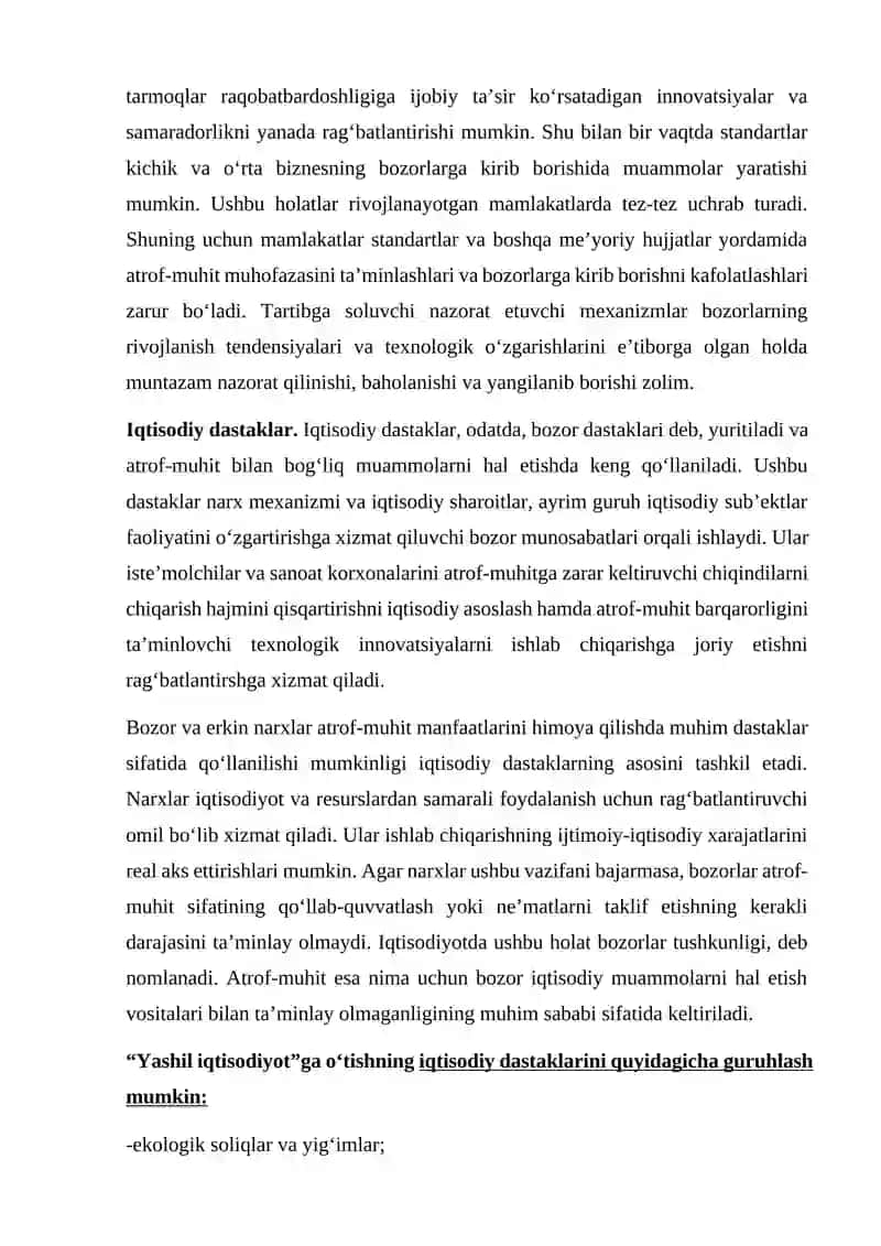 YASHIL IQTISODIYOTDA FOYDALANILADIGAN DASTAKLAR VA MEXANIZMLAR. 3