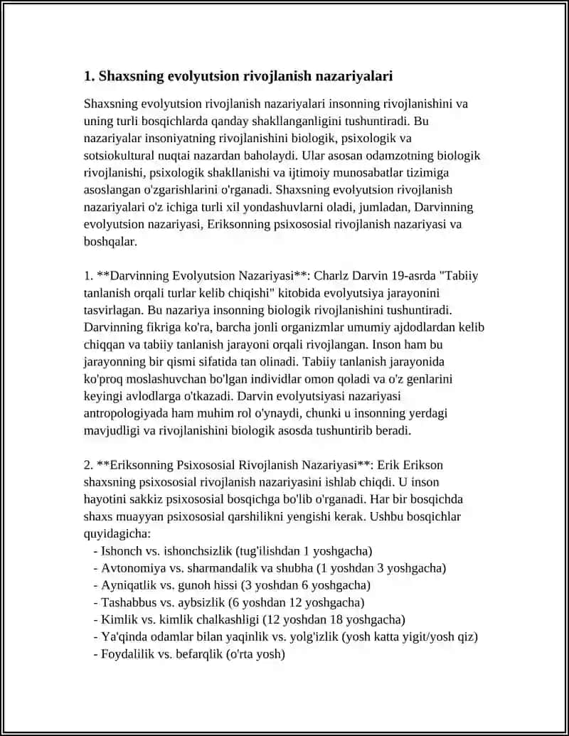 SHAXSNI EVALUTSION JIHATDAN RIVOJLANISHI 3