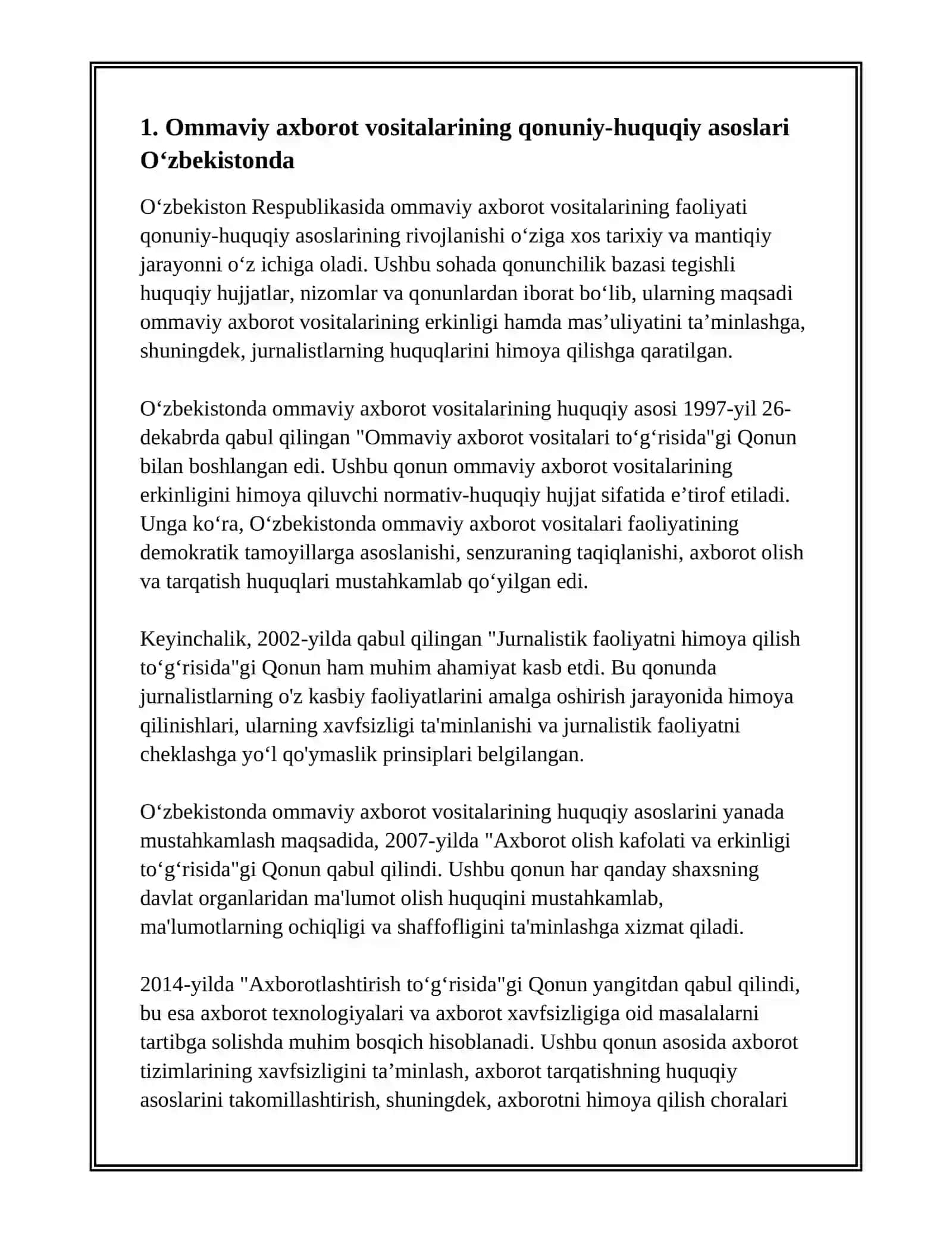 Ommaviy axborot vositalarining faoliyati 3