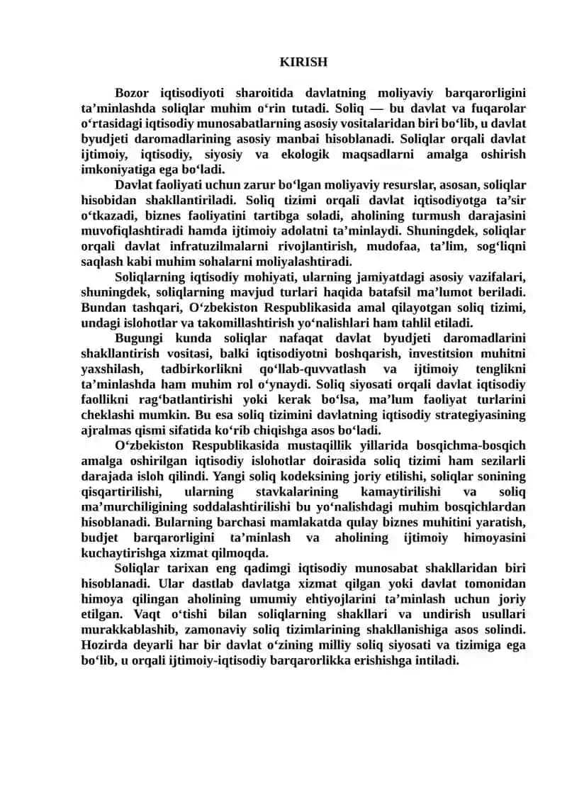 SOLIQLAR, ULARNING VAZIFALARI VA TURLARI 3