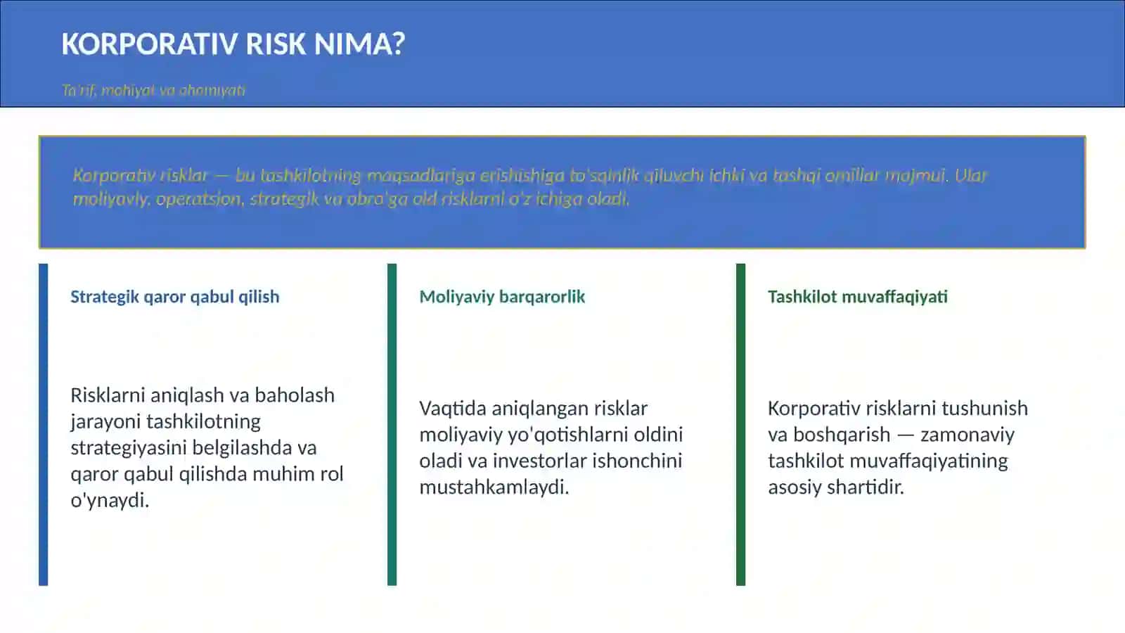 korporativ boshqaruv risklarni boshqarish 3