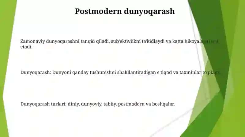Dunyoqarash. dunyoqarash shakllari 3