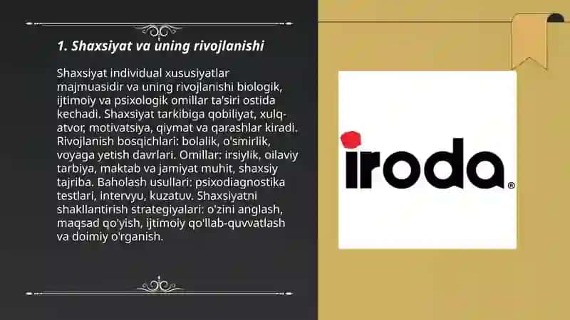 Shaxsiyat va uning rivojlanishi 3