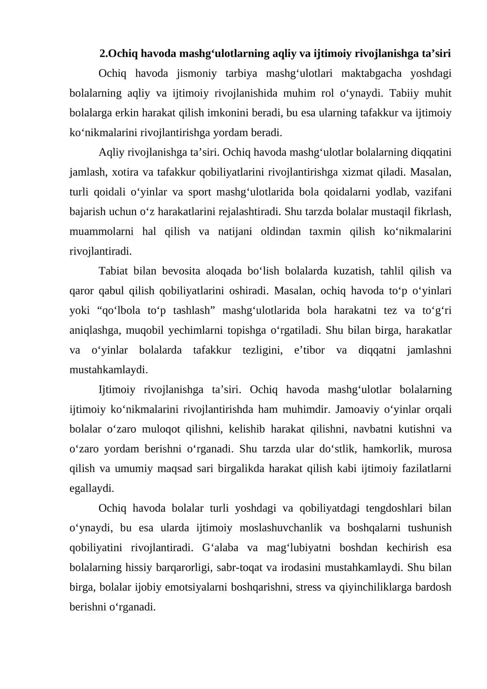Ochiq havoda jismoniy tarbiya mashg‘ulotlarini o‘tkazish 3