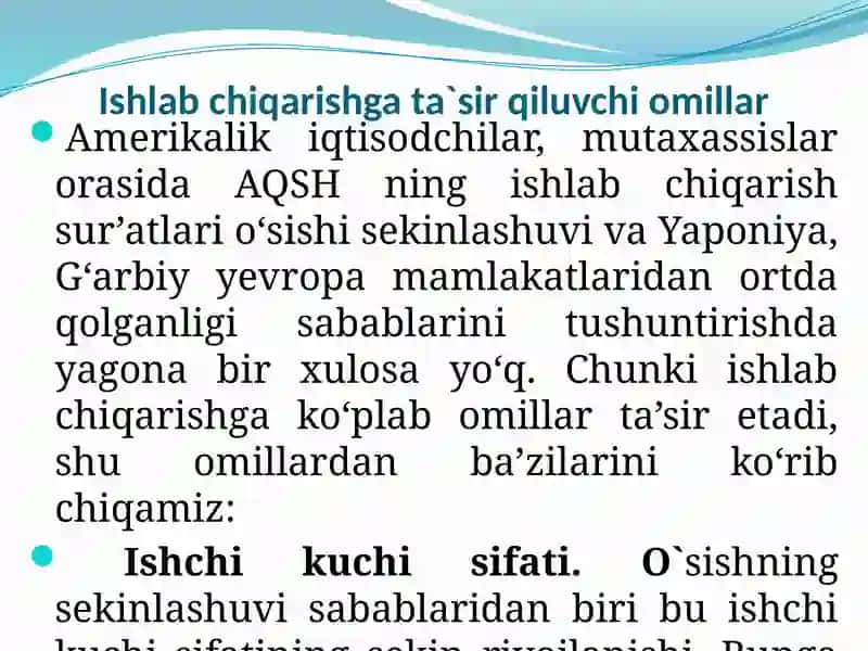 O`SISHNING SEKINLASHISH SABABLARI 3