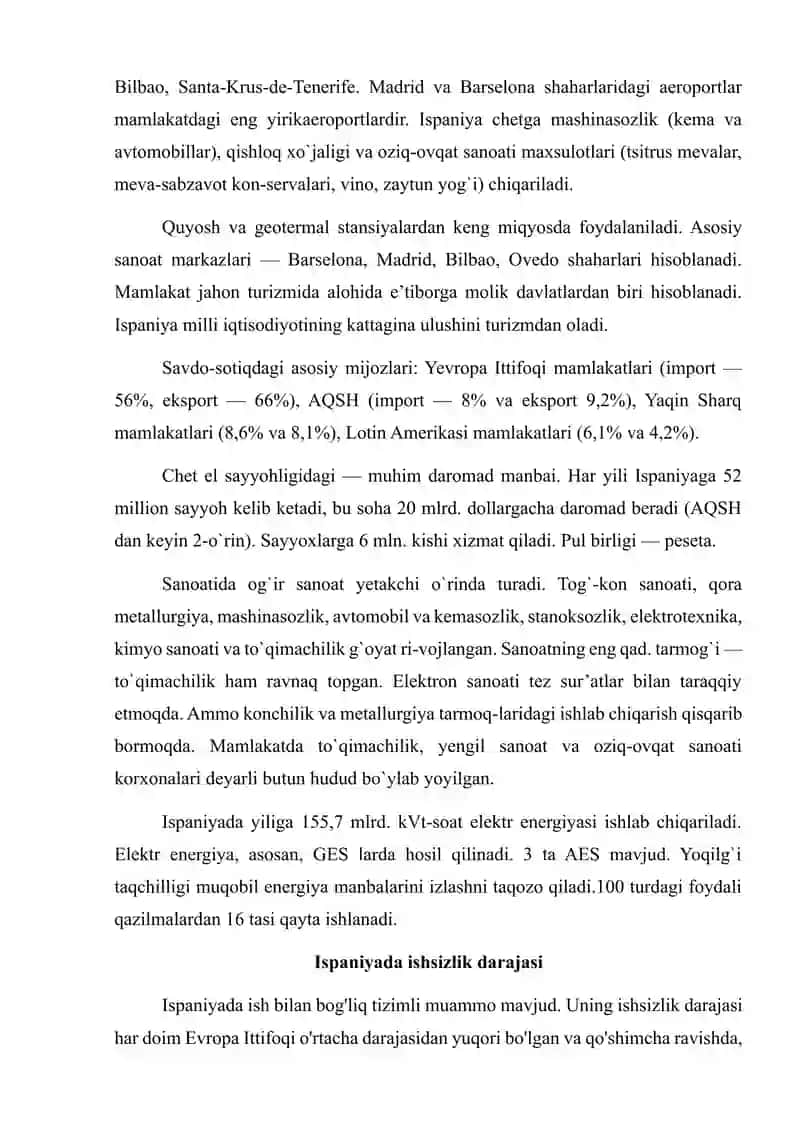 Ispaniyaga iqtisodiy-geografik tavsif 3