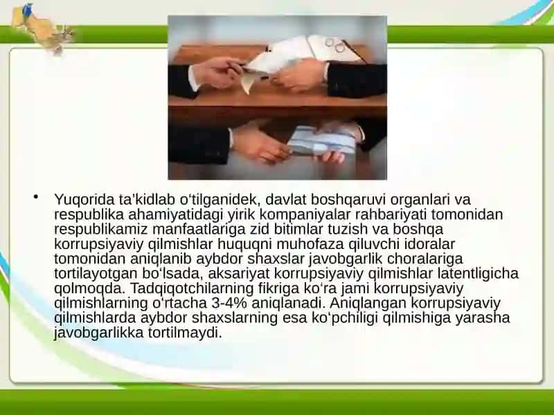 Korrupsiyaga qarshi kurashish 3