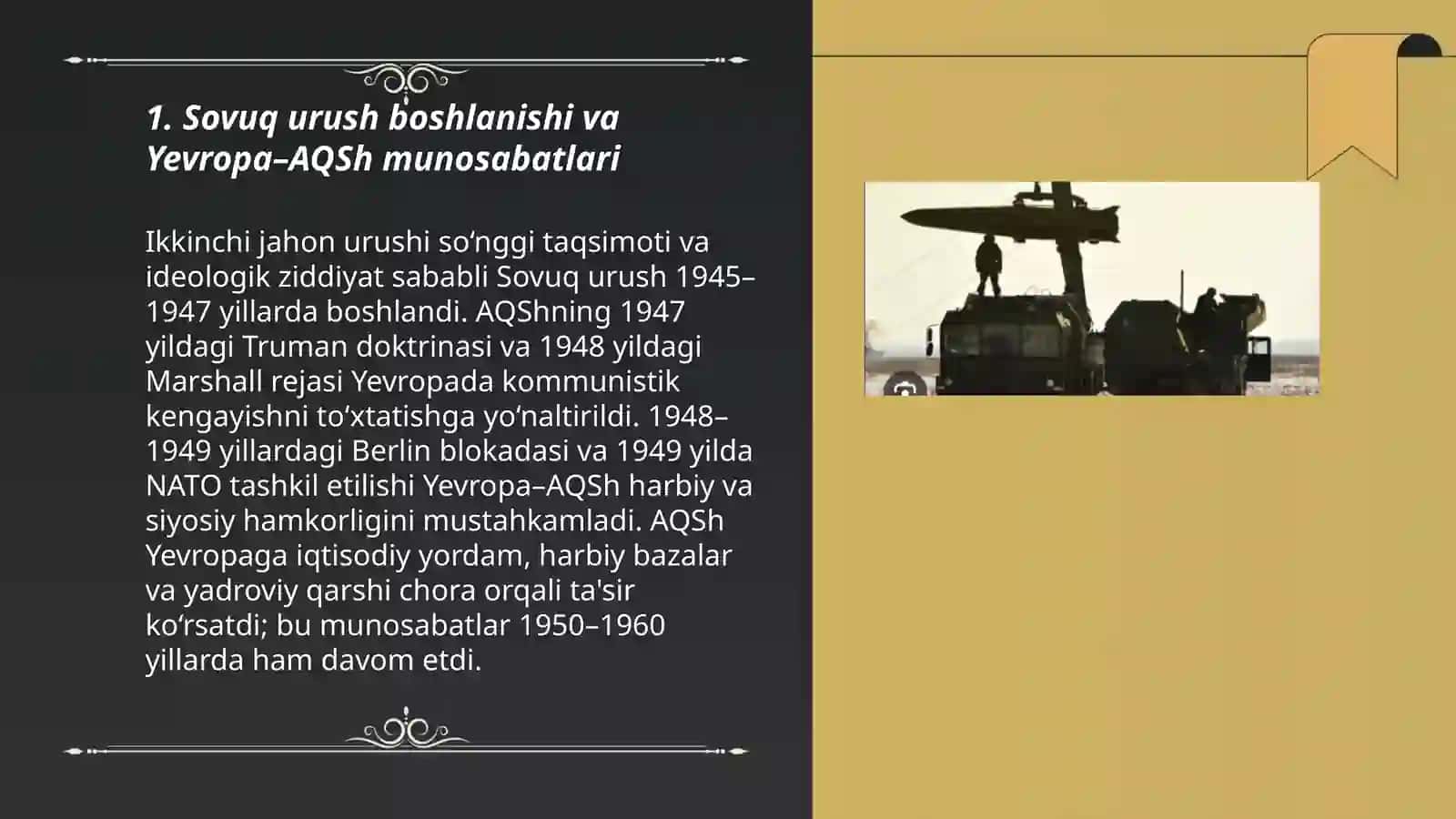 Amerika va yevropa davlatlar sovuq urush davri 3