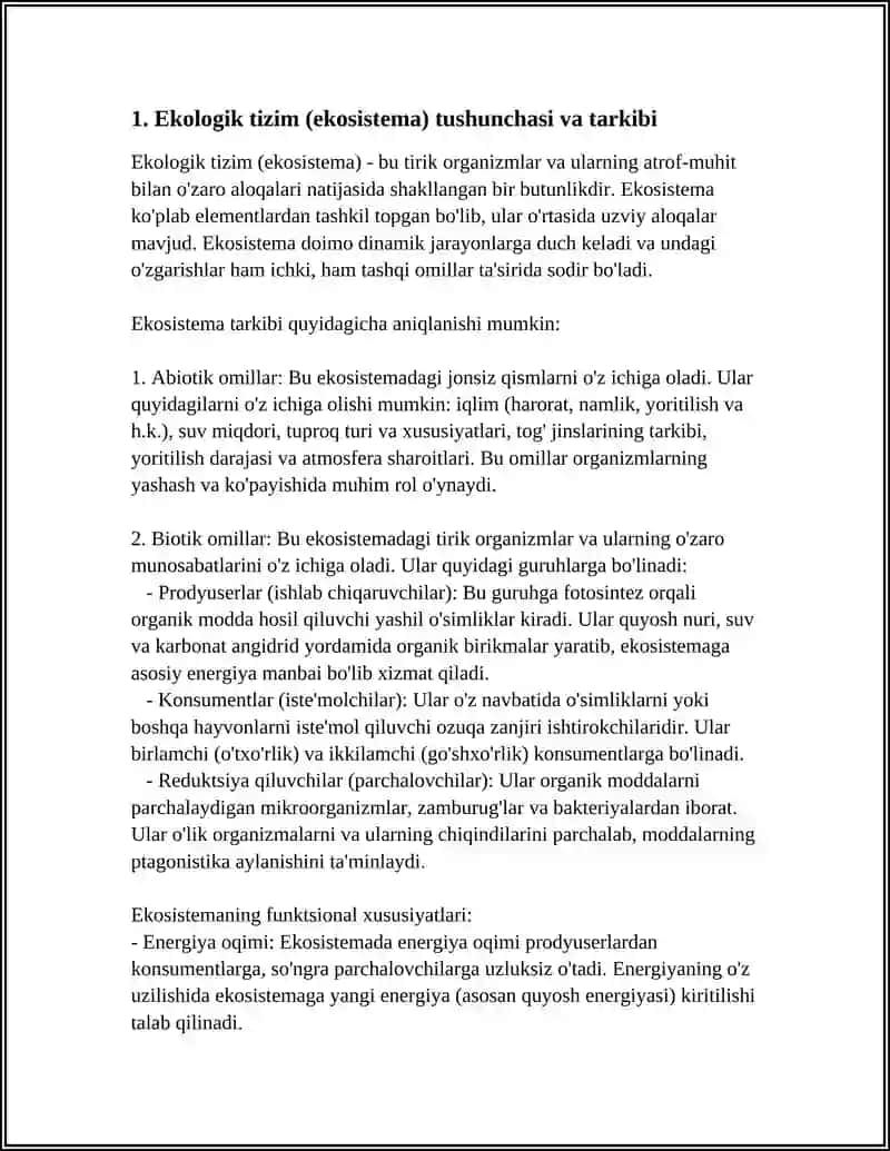 Ekologik tizimlar 3