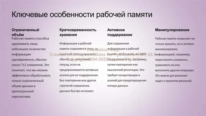 Рабочая память.  Виды и особенности 3
