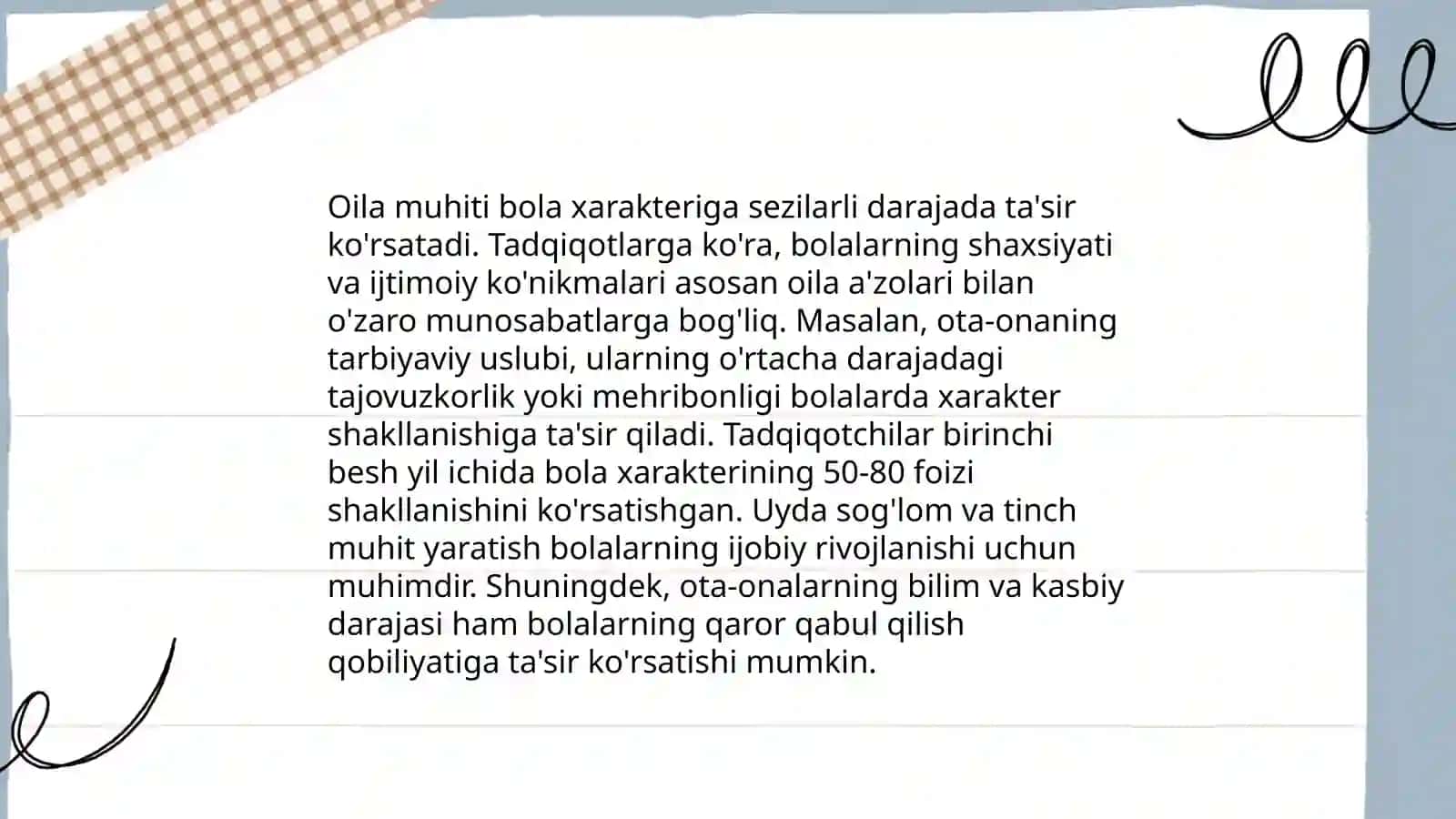 Bola xarakteri xususiyatining shakllanishi 3