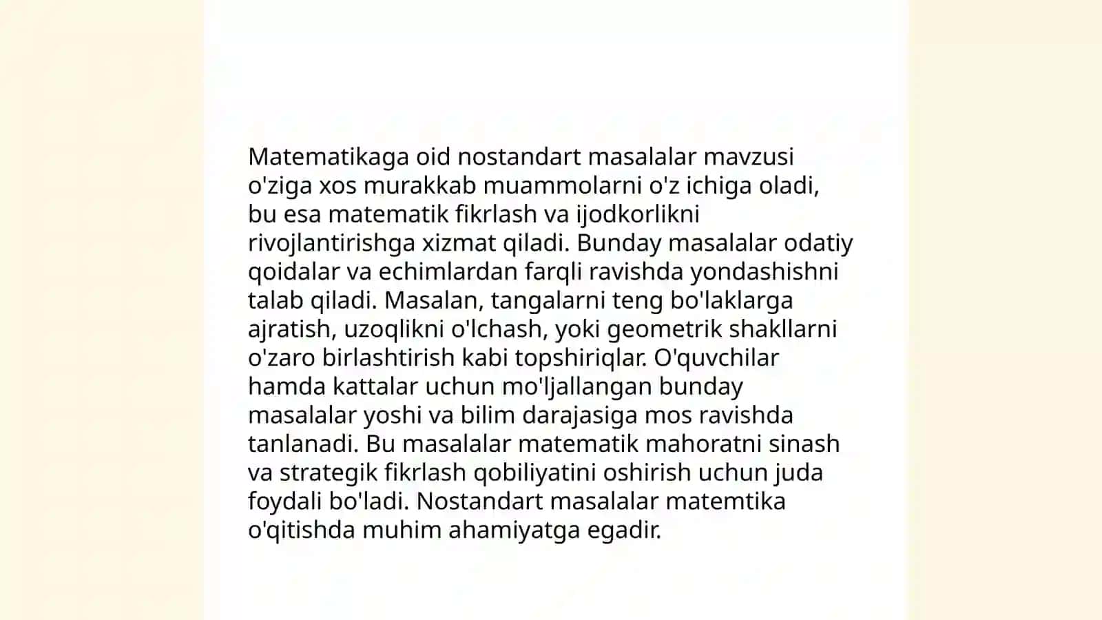Matematikaga oid nostandart masalalar 3