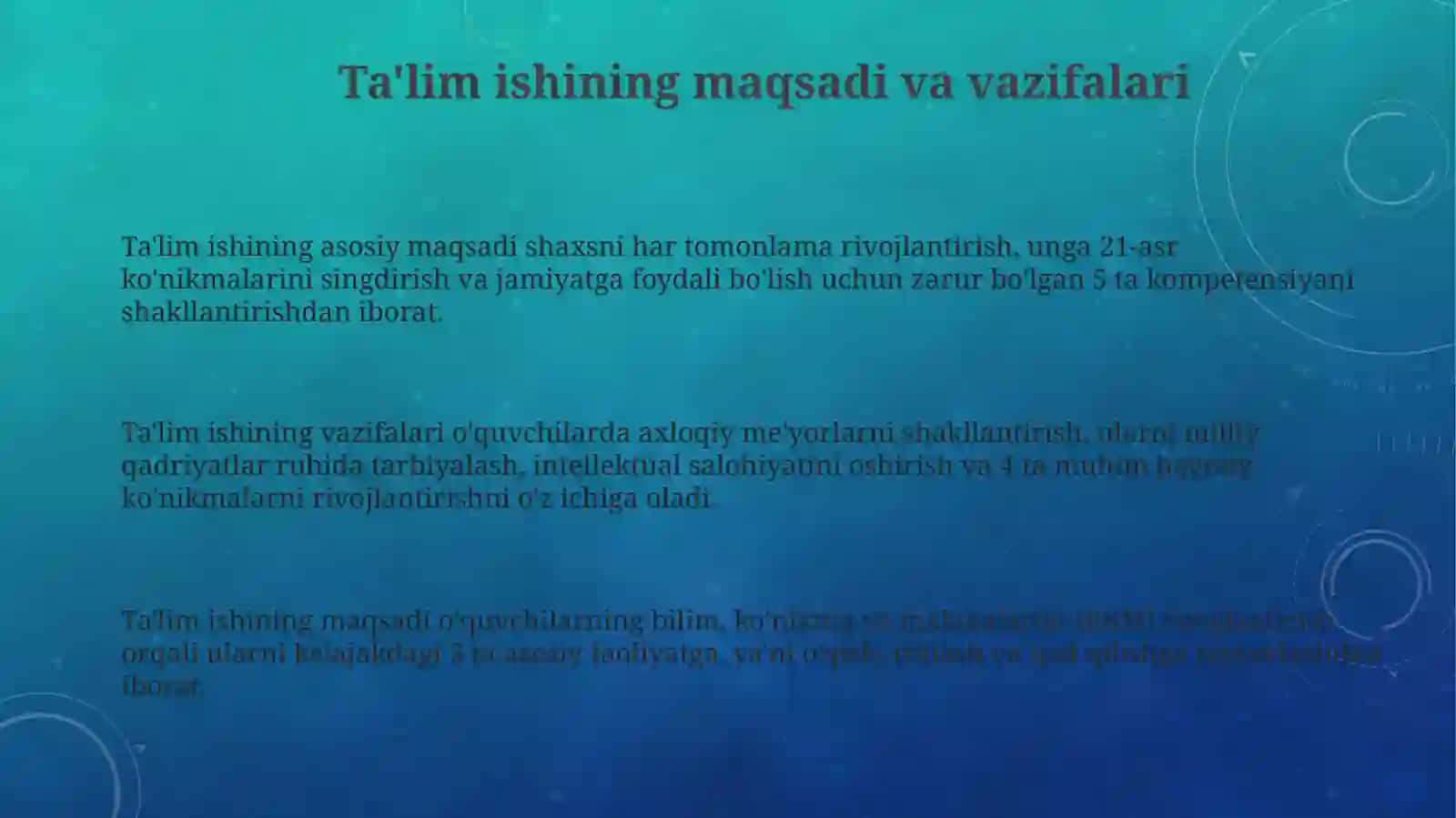 Tarbiyaviy ish methodikasi: Maqsad va vazifalari 3