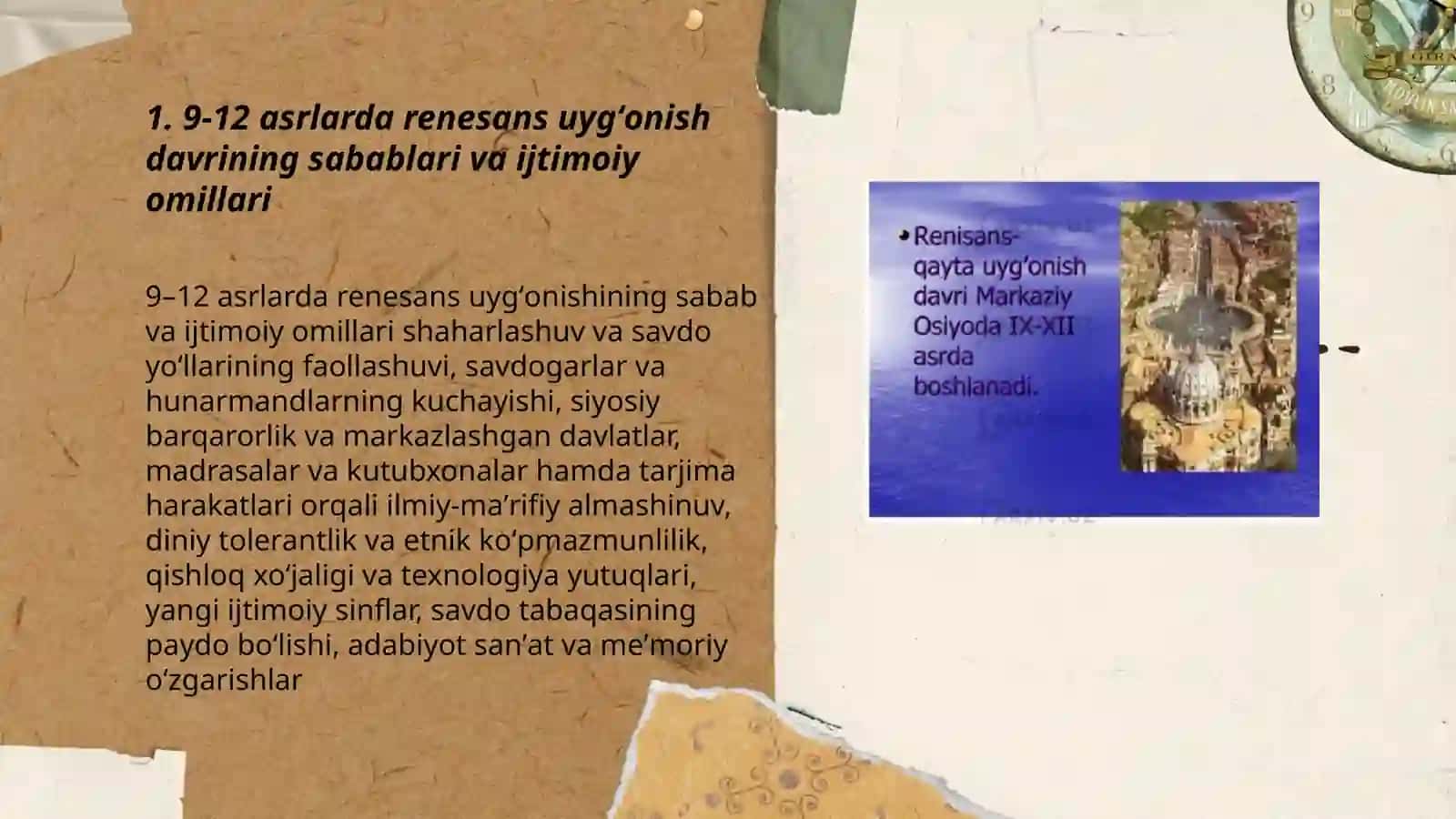 9-12 asrlarda renesans uygʻonish davri 3