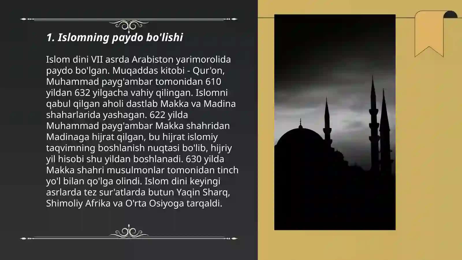 Islomning paydo bo'lishi 3