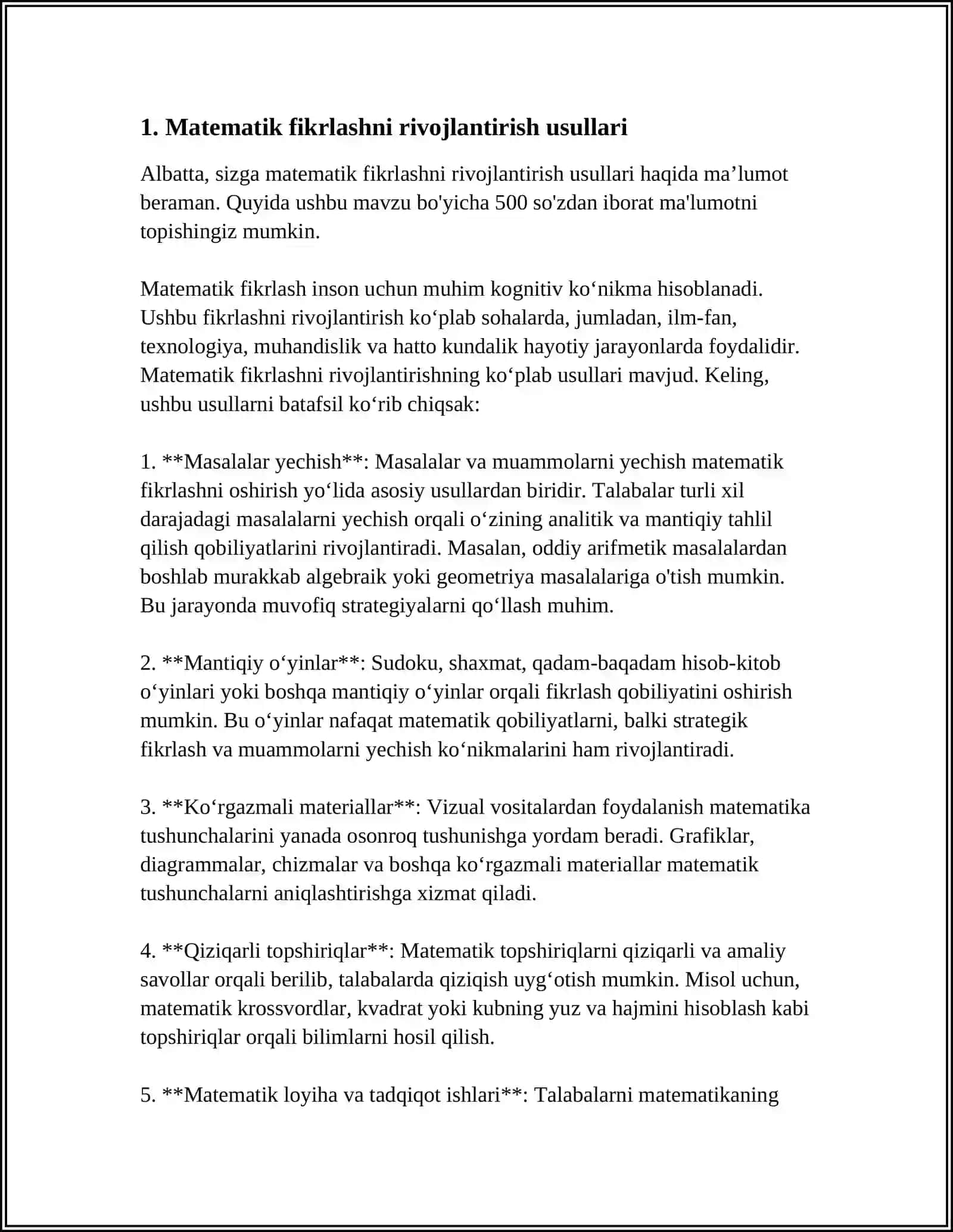 MATEMATIK TOʻGARAKLARNI OʻTKAZISH METODIKASI 3