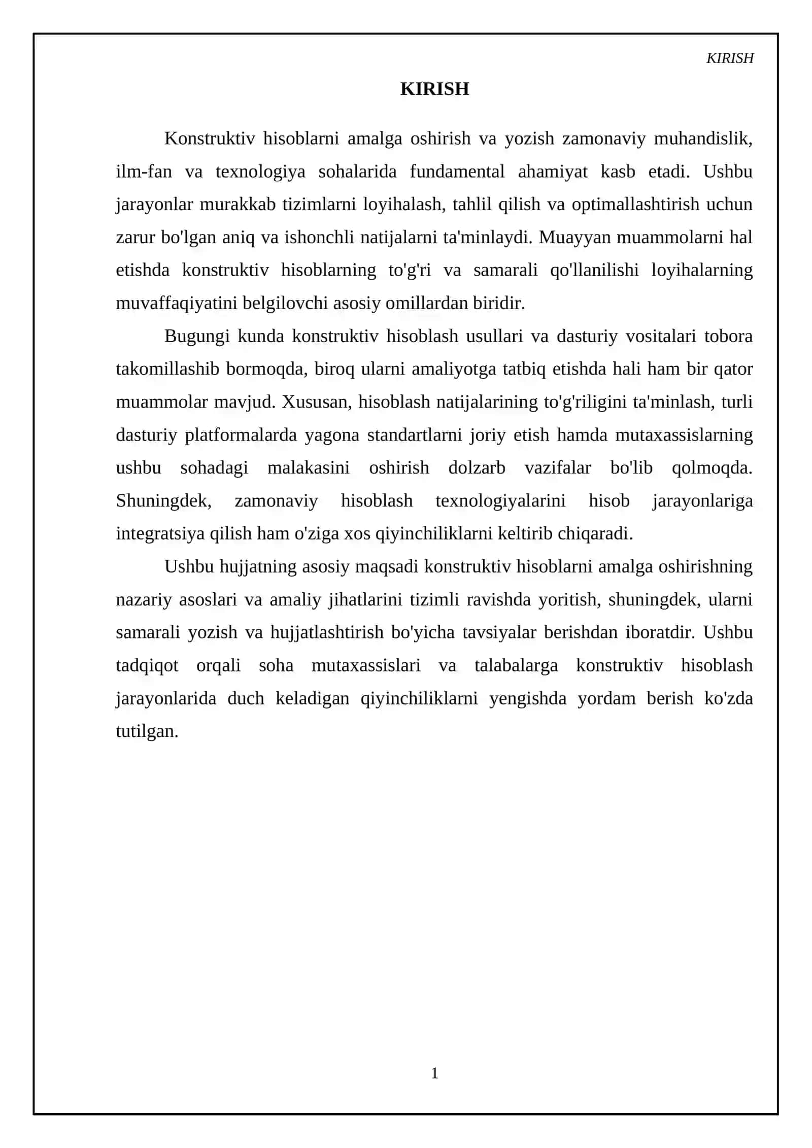 Konstruktiv hisoblarni amalga oshirish va yozish 3