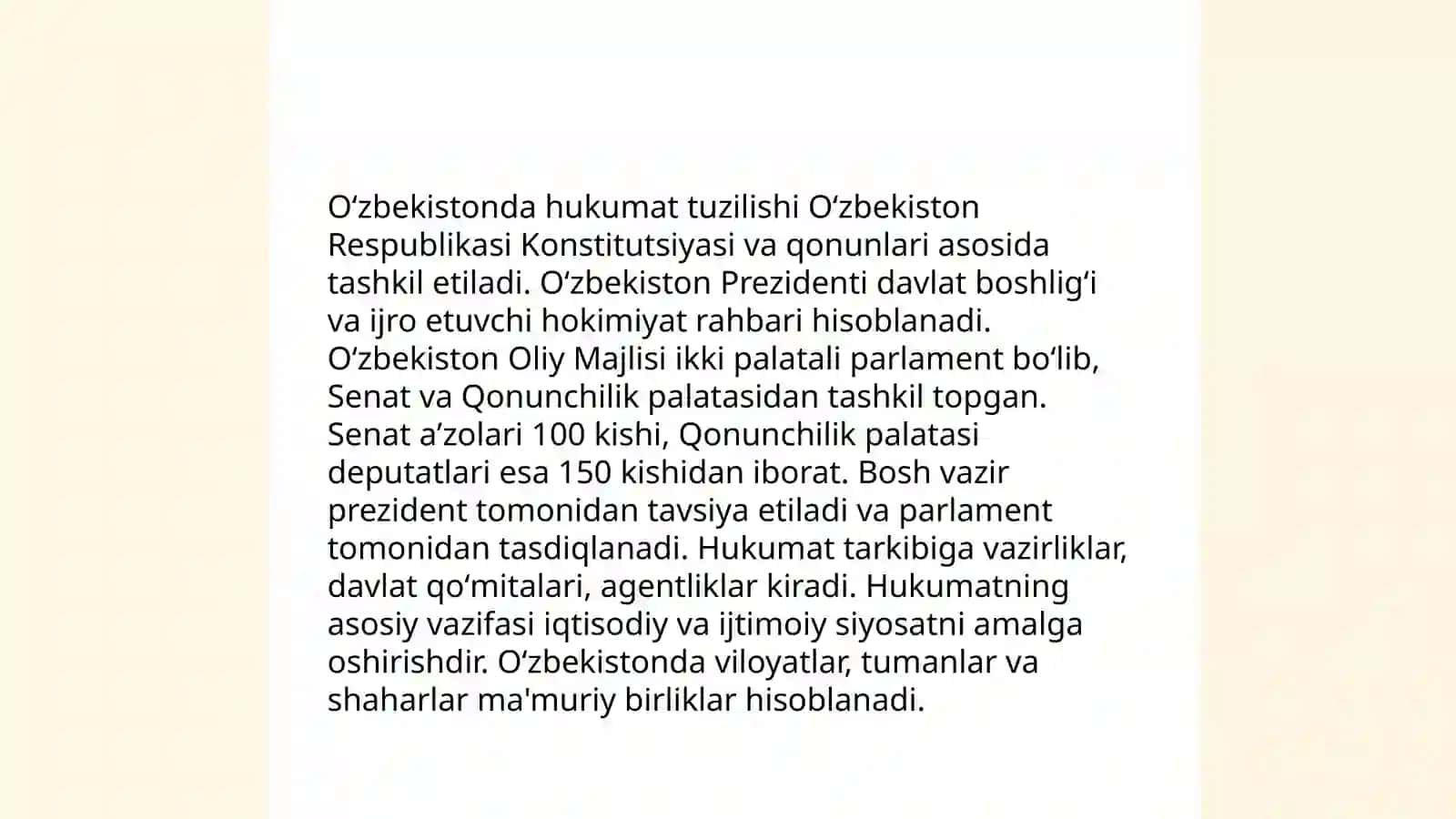 Oʻzbekiston - boshqaruv shaklidagi davlat 3