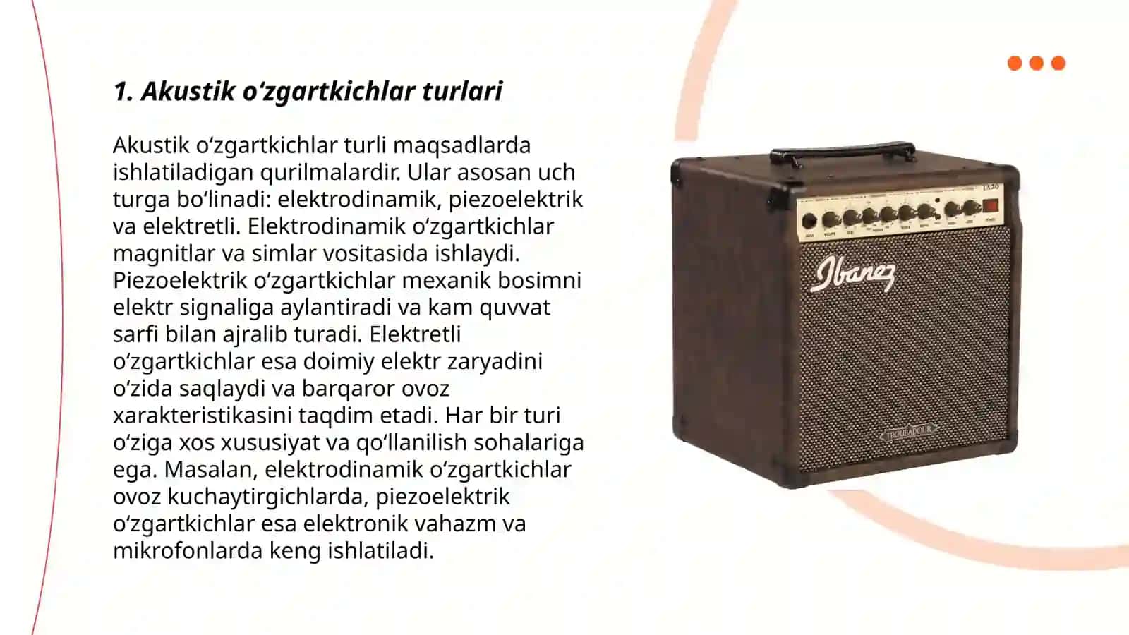 Akustik ozgartkichlarni darajalash usullari 3