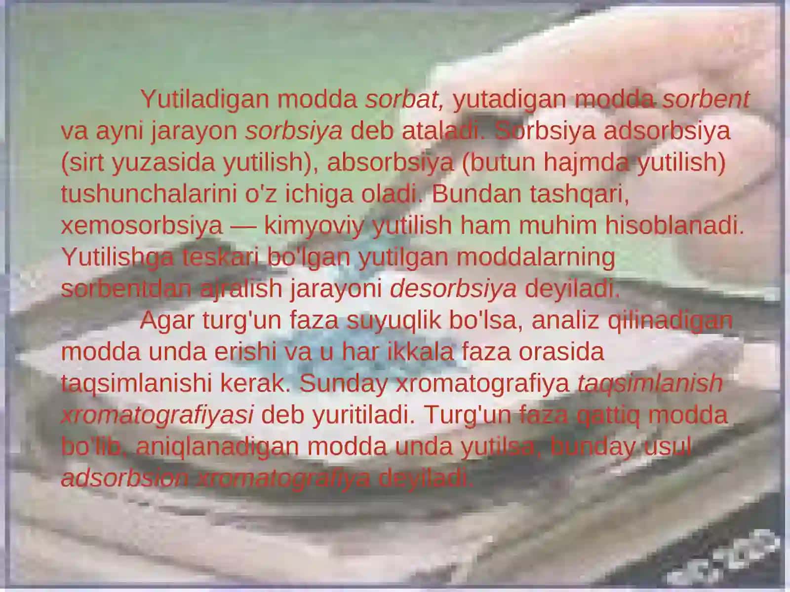 Xromatografiya moddalarni ajratish 3