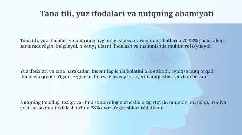 Tana tili, mimika va nutqni jonlantirish 3