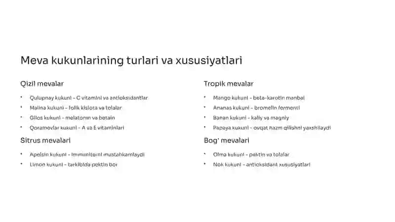 Meva kukuni bilan vitaminlashgan non mahsulotlari 3