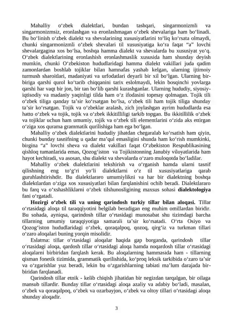KIRISH. O‘ZBEK TILI VA TILSHUNOSLIGI TARAQQIYOTI 3