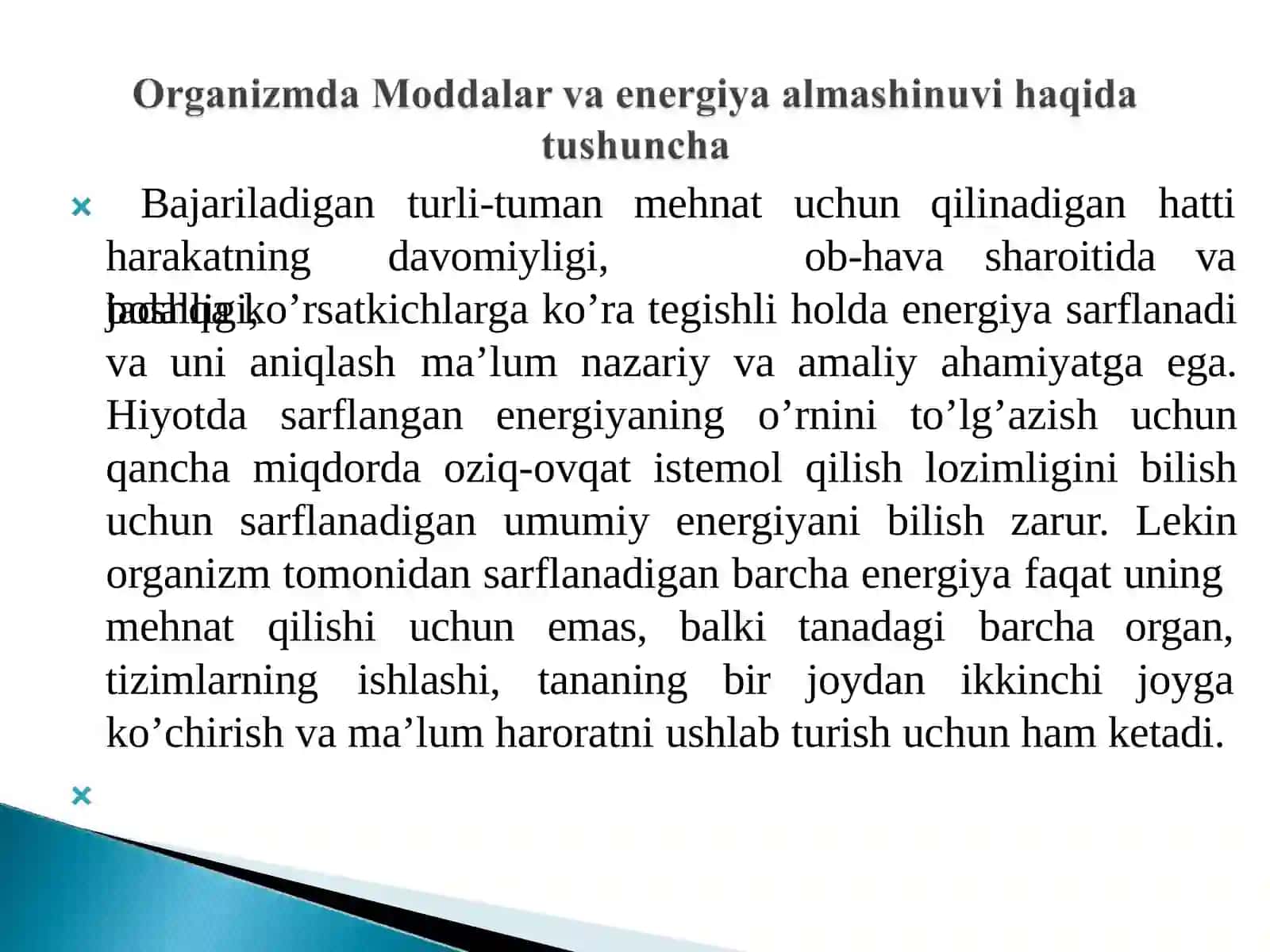 Моdda va energiya almashinuvi 3