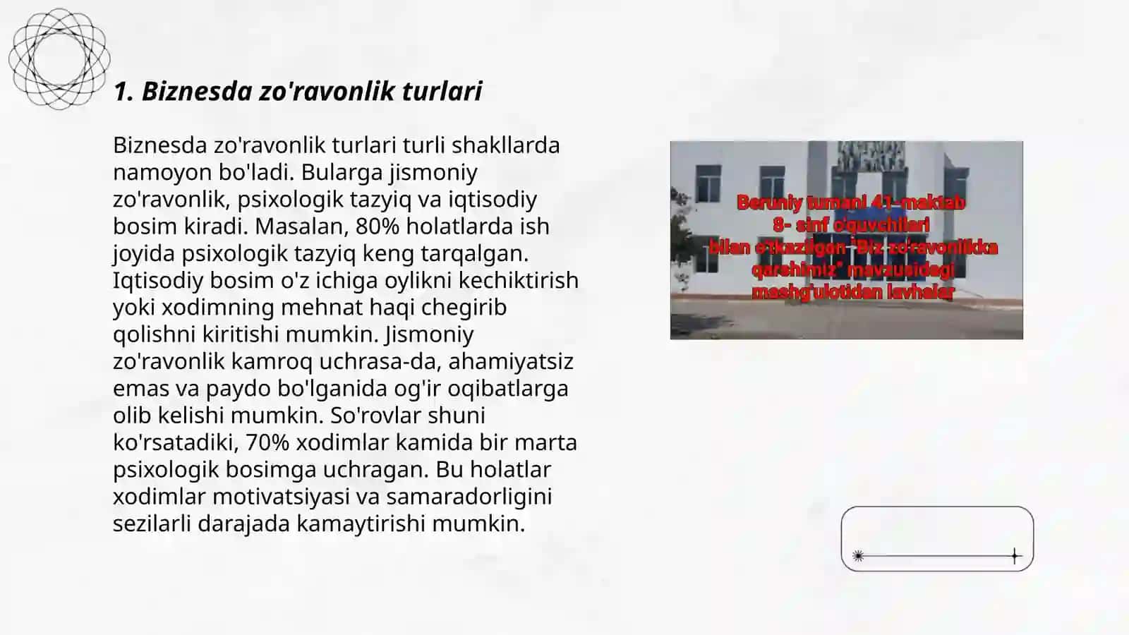 Biznesda zo'ravonlik turlari 3