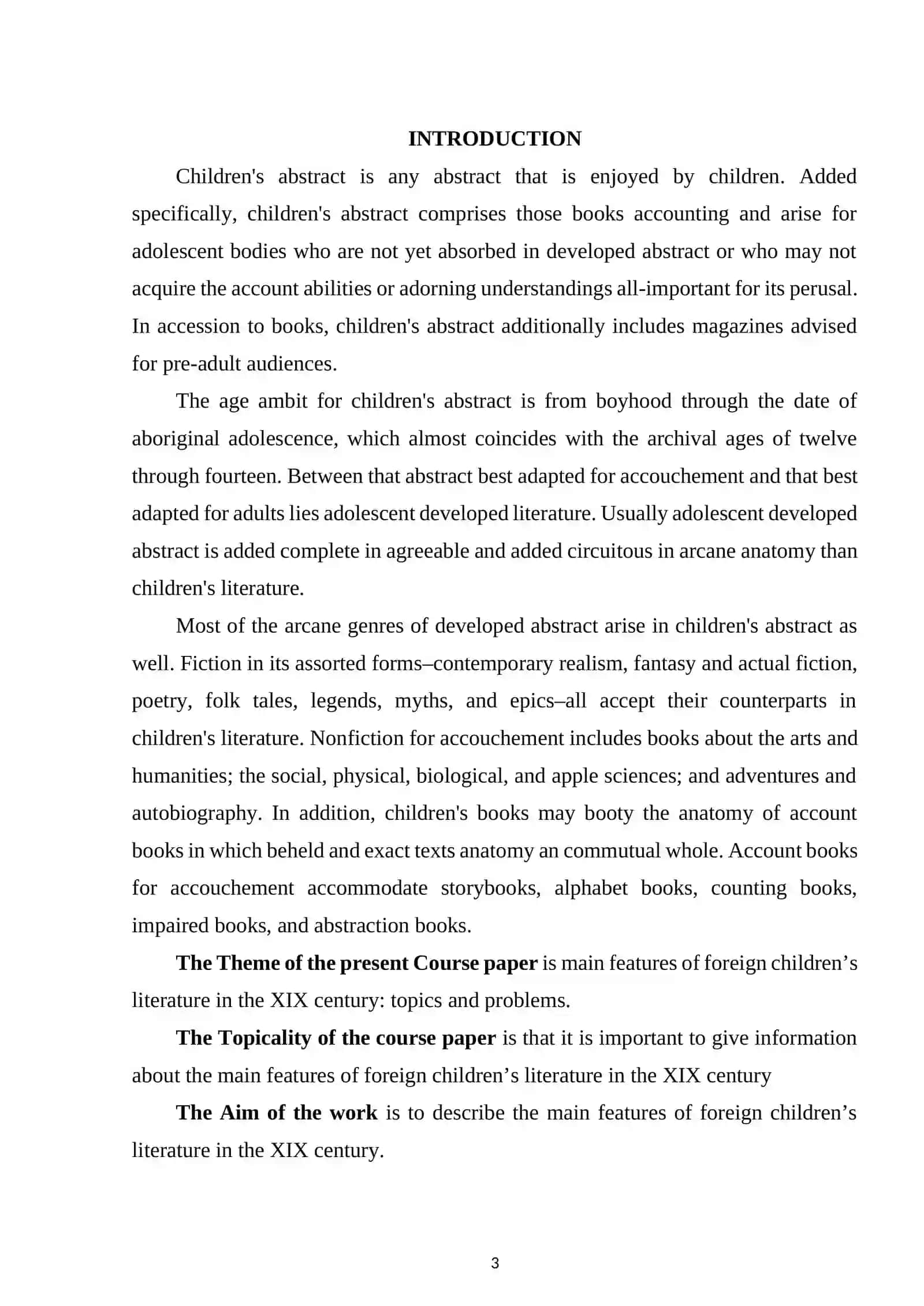Course Paper on Main Features of Foreign Children’s Literature in the XIX Century 3