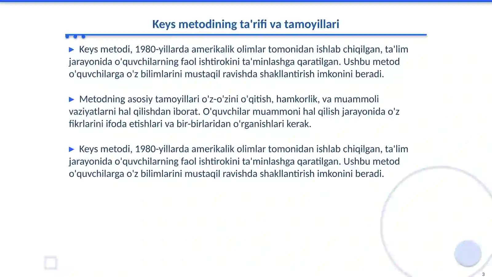 Keys metodini qo'llanilishi 3
