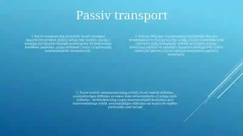 Diffuziya, faol transport, symport va antiport 3