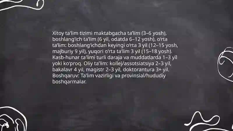 Xitoy Talim Tizimi 3