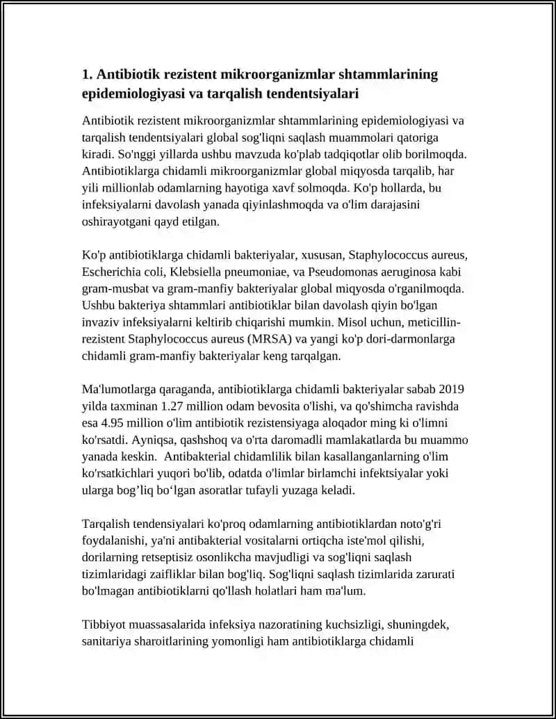 ANTIBIOTIKO REZISTENT MIKROORGANIZMLAR SHTAMMLARINING TARQALISHI 3