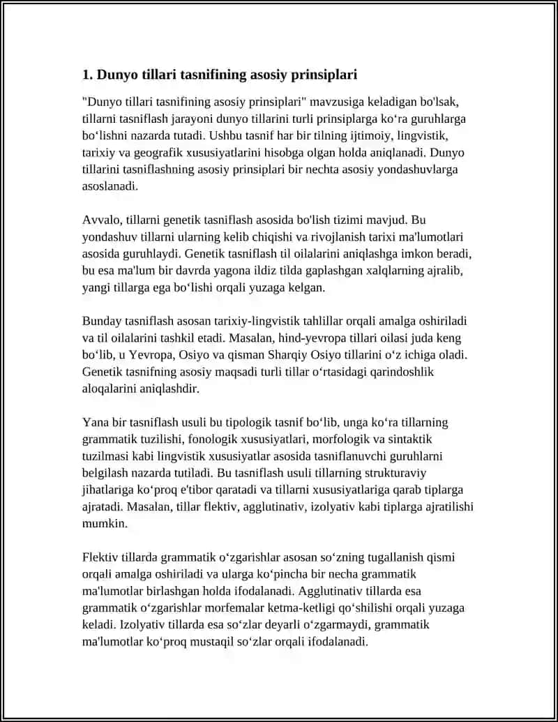 DUNYO TILLARI TASNIFI VA TURKIY TILLAR OILASI 3
