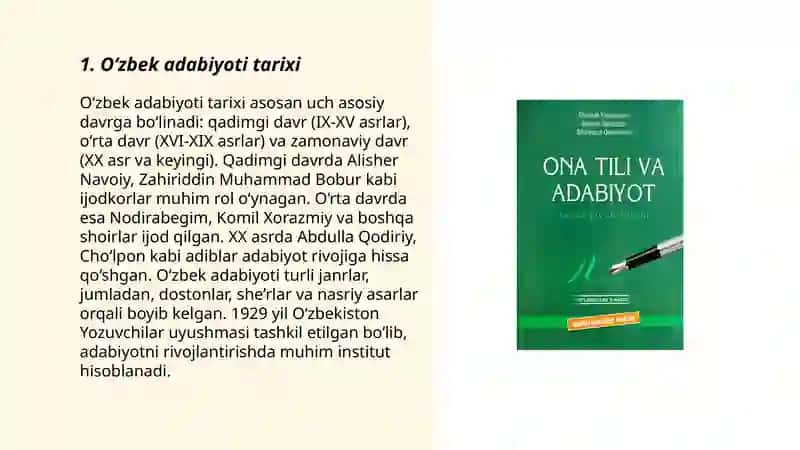 Adabiyot darslarini loyihalashtirish 3