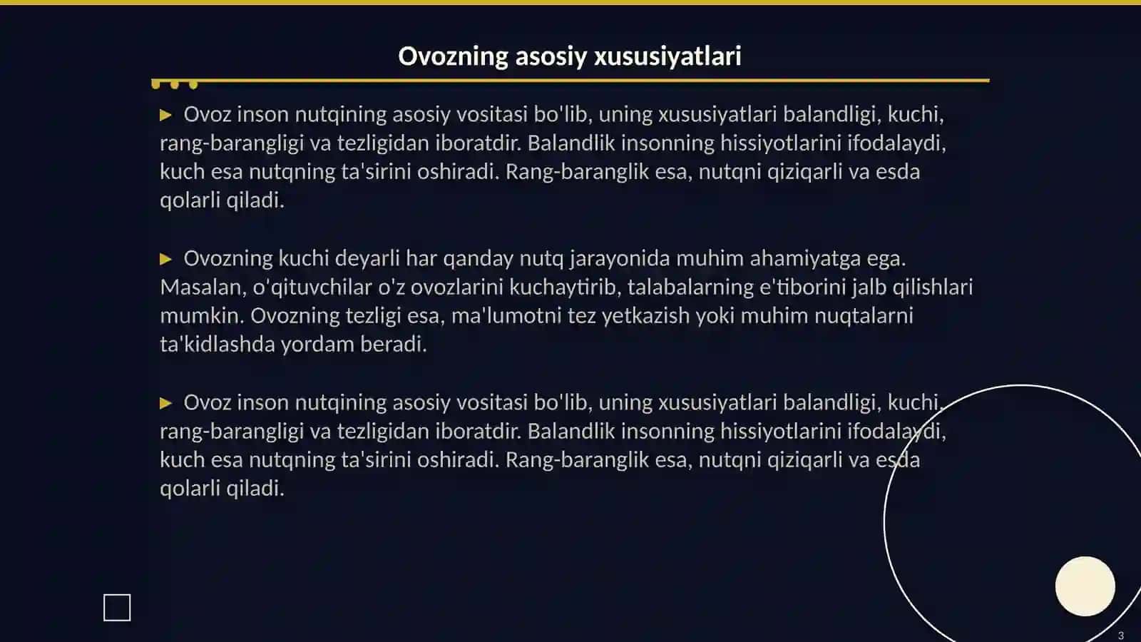 Ovozdan foydalanish va nutq texnikasi 3