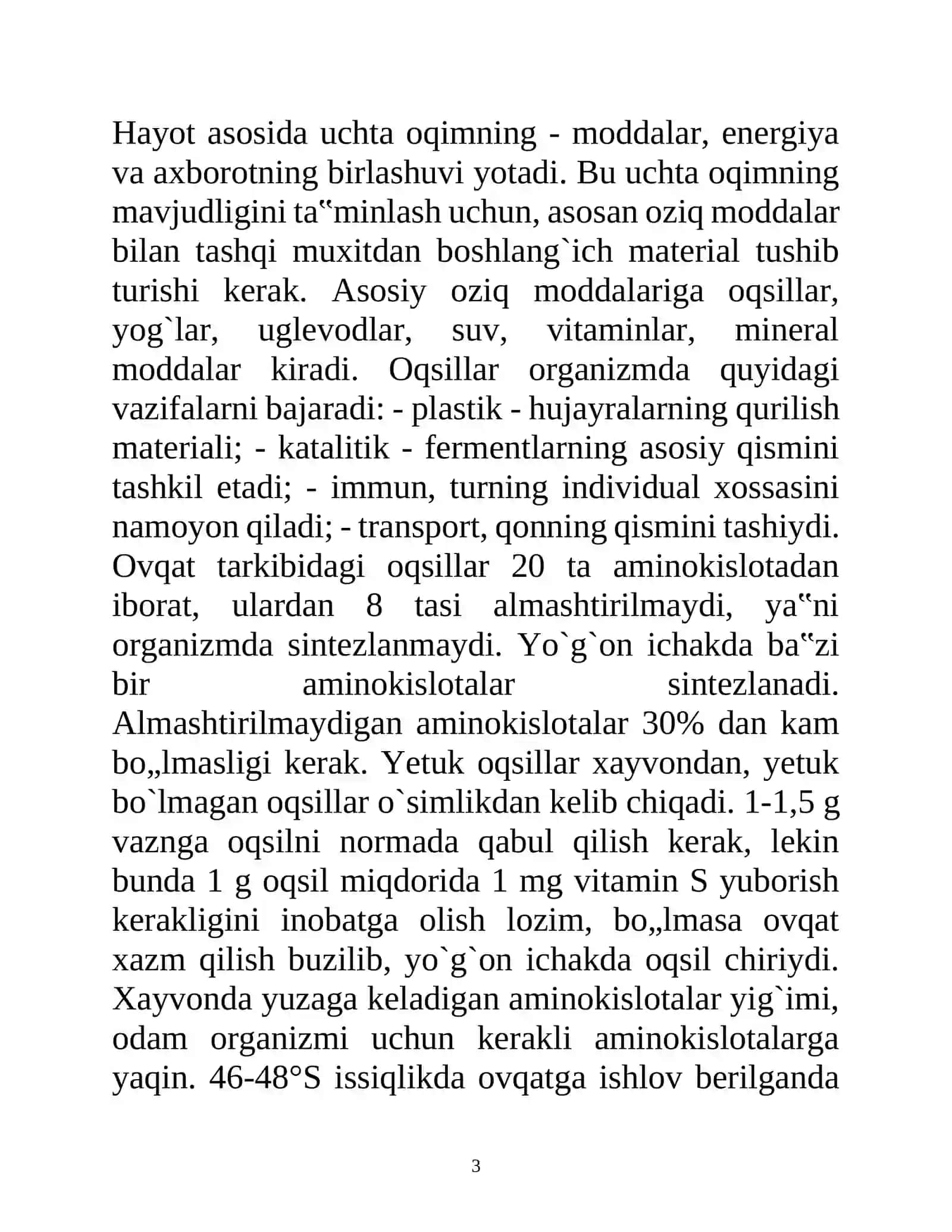 Ozuqaning asosiy komponentlari va ularning mohiyati 3