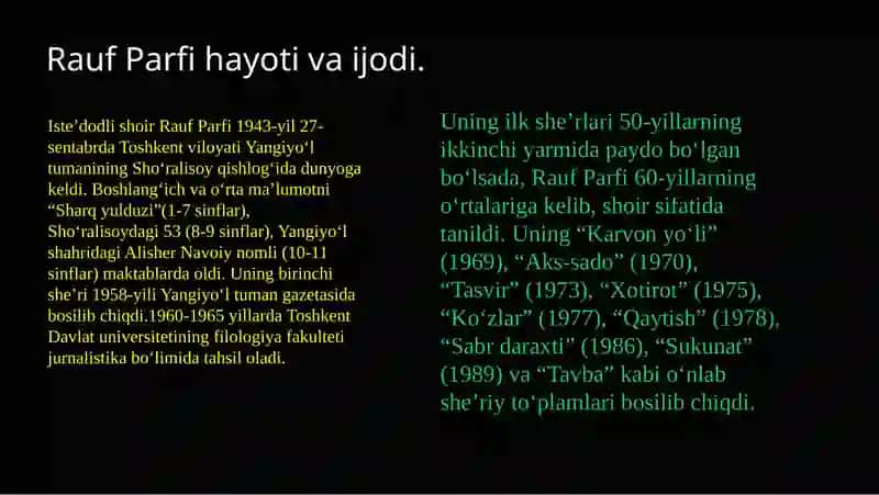 Rauf Parfi ijodiga peyzaj 3