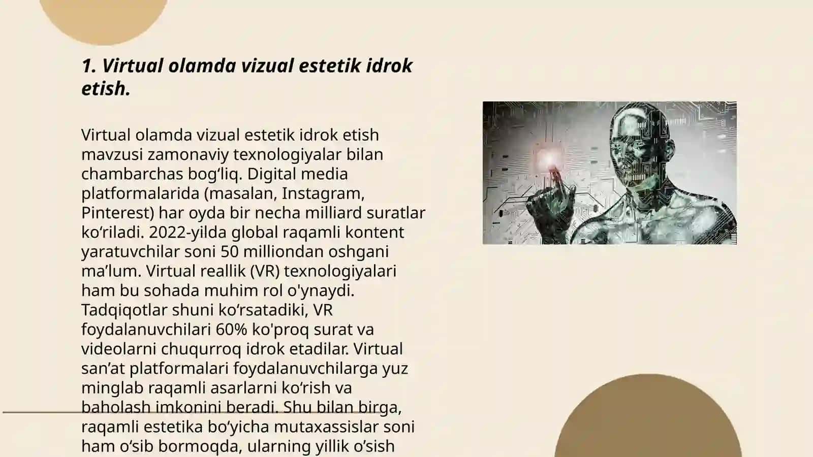 Virtual olamda vizual estetik idrok etish 3