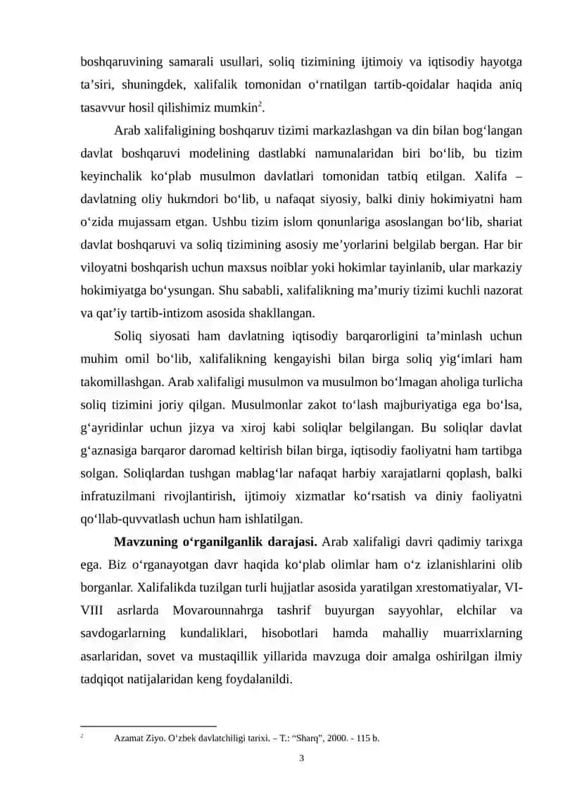 ARAB XALIFALIGI DAVRIDA BOSHQARUV TIZIMI VA SOLIQ SIYOSATI 3