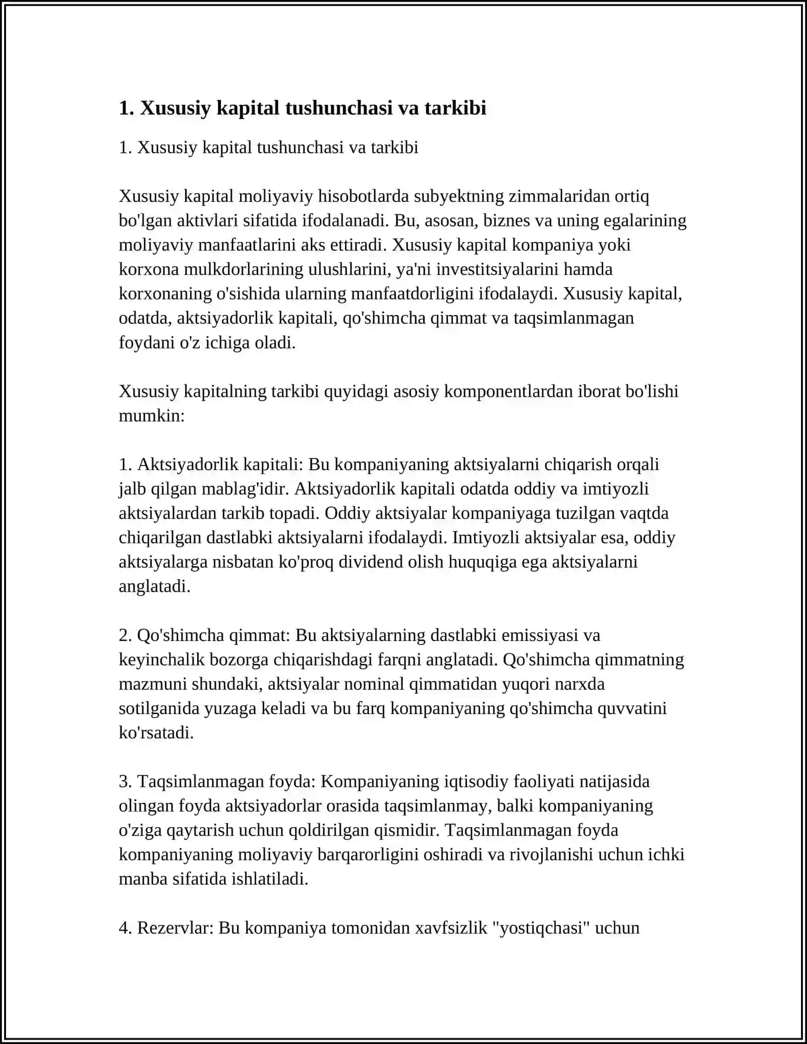 Xususiy kapital tarkibi 3