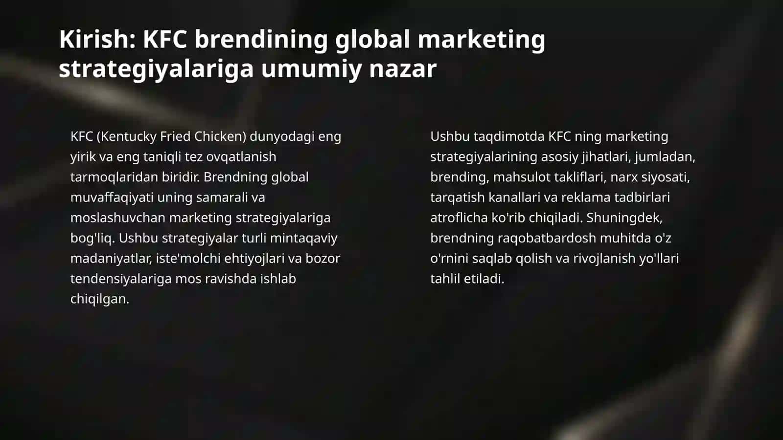 KFC brendining marketing strategiyalari 3