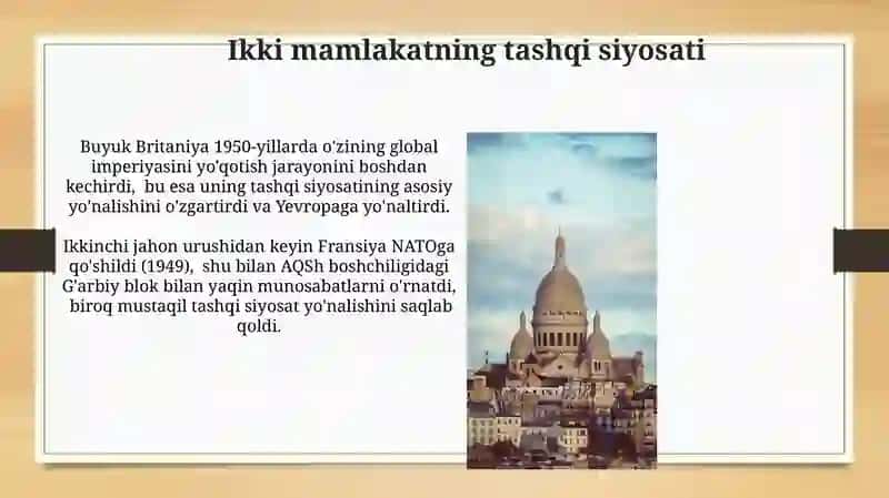 Fransiya va Angliya urushdan keyingi yillarda 3