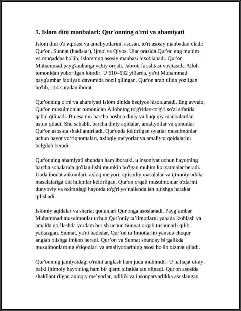 ISLOM DINI MANBALARI, AQIDAVIY MAKTABLARIVA ULARNING HOZIRGI DAVRDAGI AHAMIYATI 3